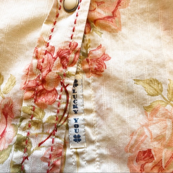 Lucky Brand Floral Western Blouse Top - Picture 6 of 7